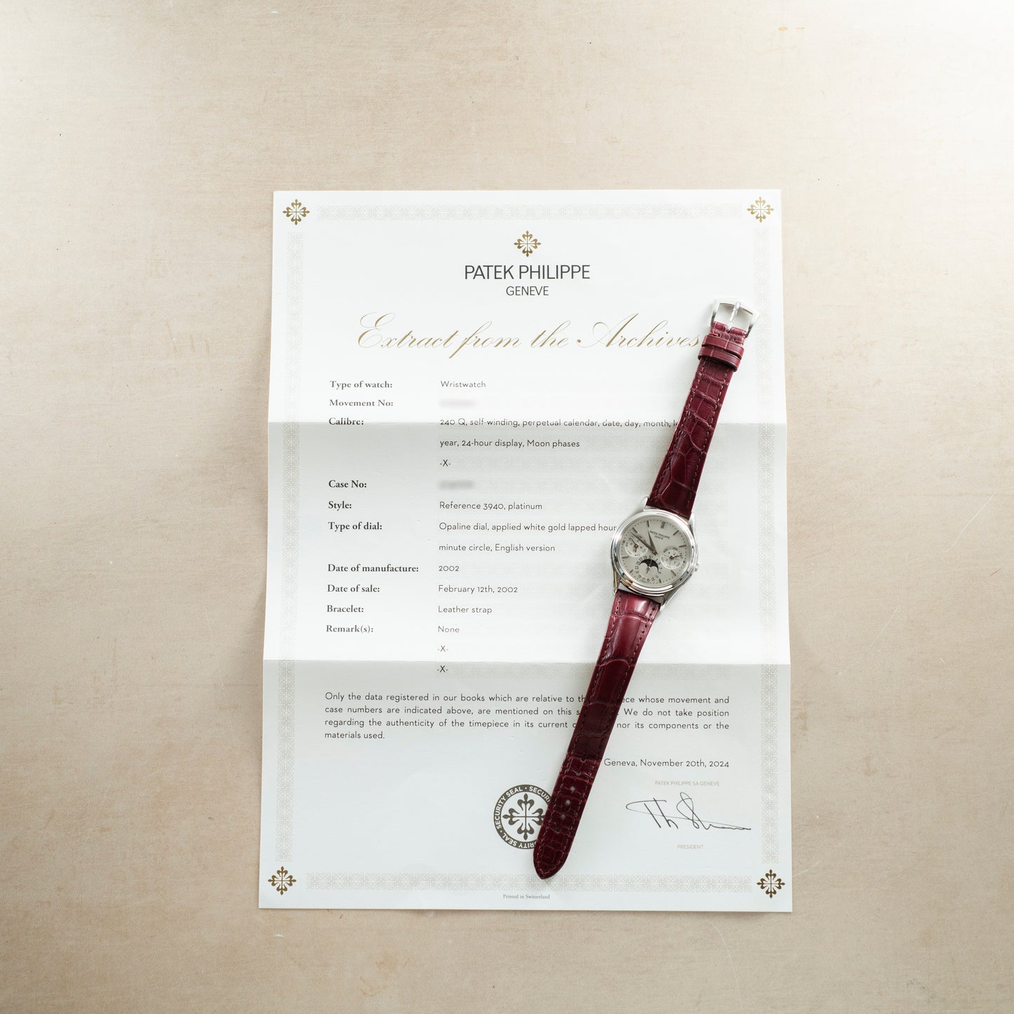 Patek Philippe Platinum Perpetual Calendar